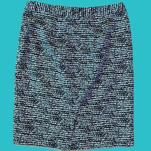 Halogen Black & White Print Skirt Size 4 Preowned